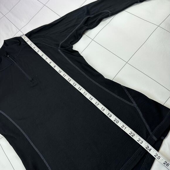 Smartwool 1/4 Zip Pullover Women Medium Black Merino Wool Base Layer Lightweight - Picture 8 of 8